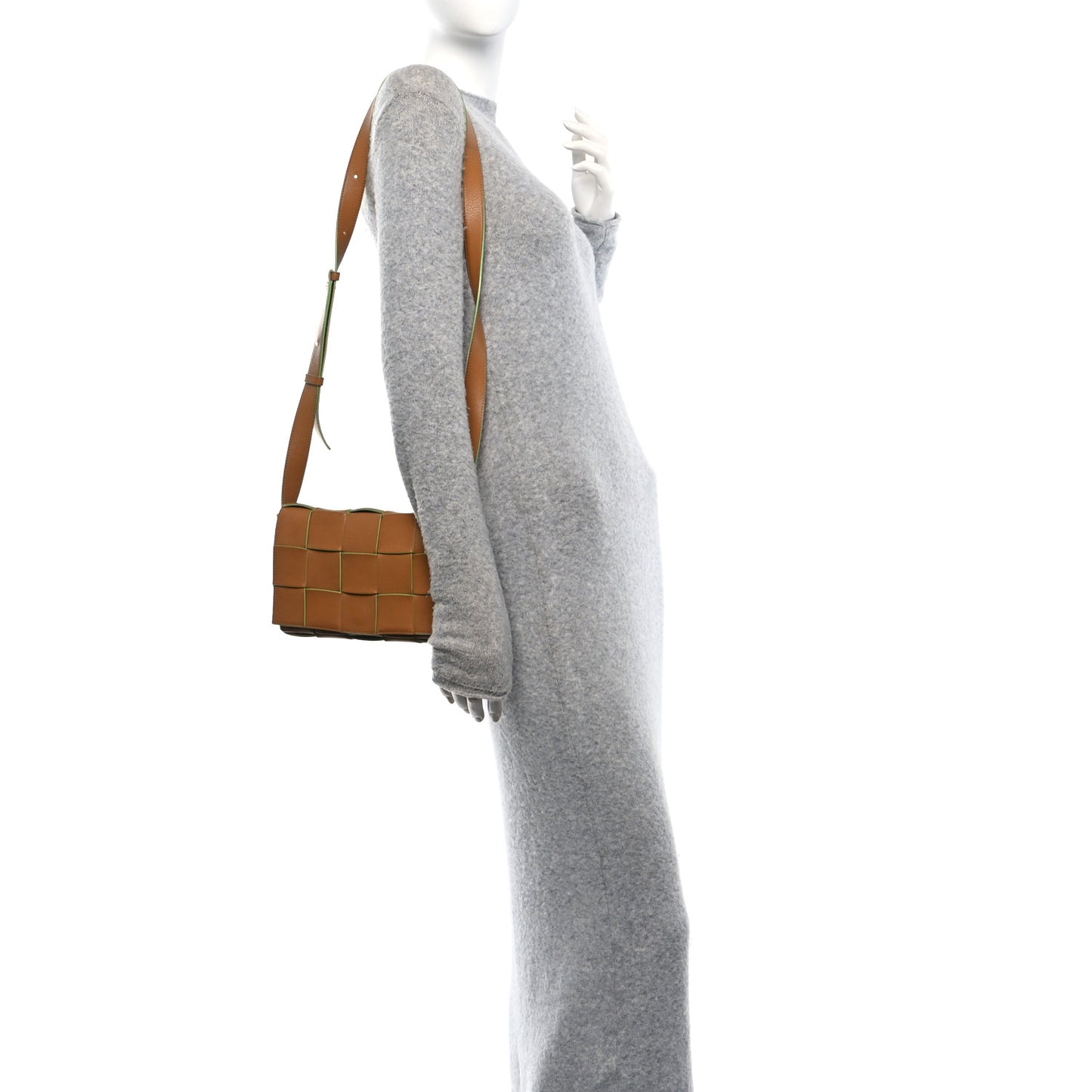 Buffalo Maxi Intrecciato Cassette Bicolor Crossbody Bag Caramel Pistachio