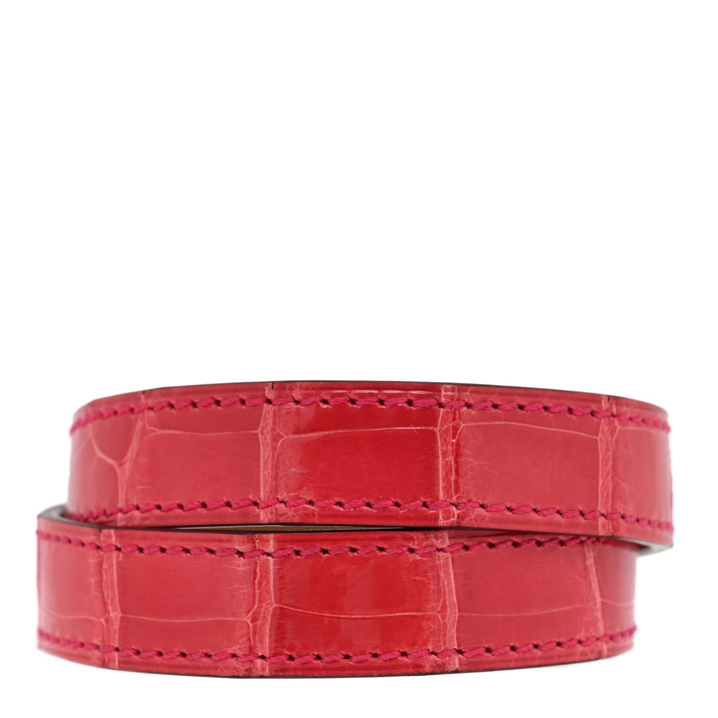 Shiny Alligator Kelly Double Tour Bracelet T2 Bougainvillea