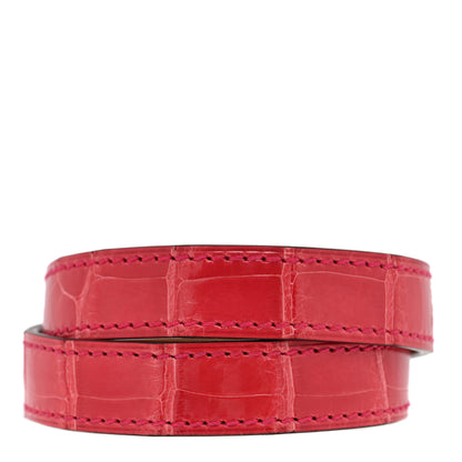Hermes Shiny Alligator Kelly Double Tour Bracelet T2 Bougainvillea 3 of 4