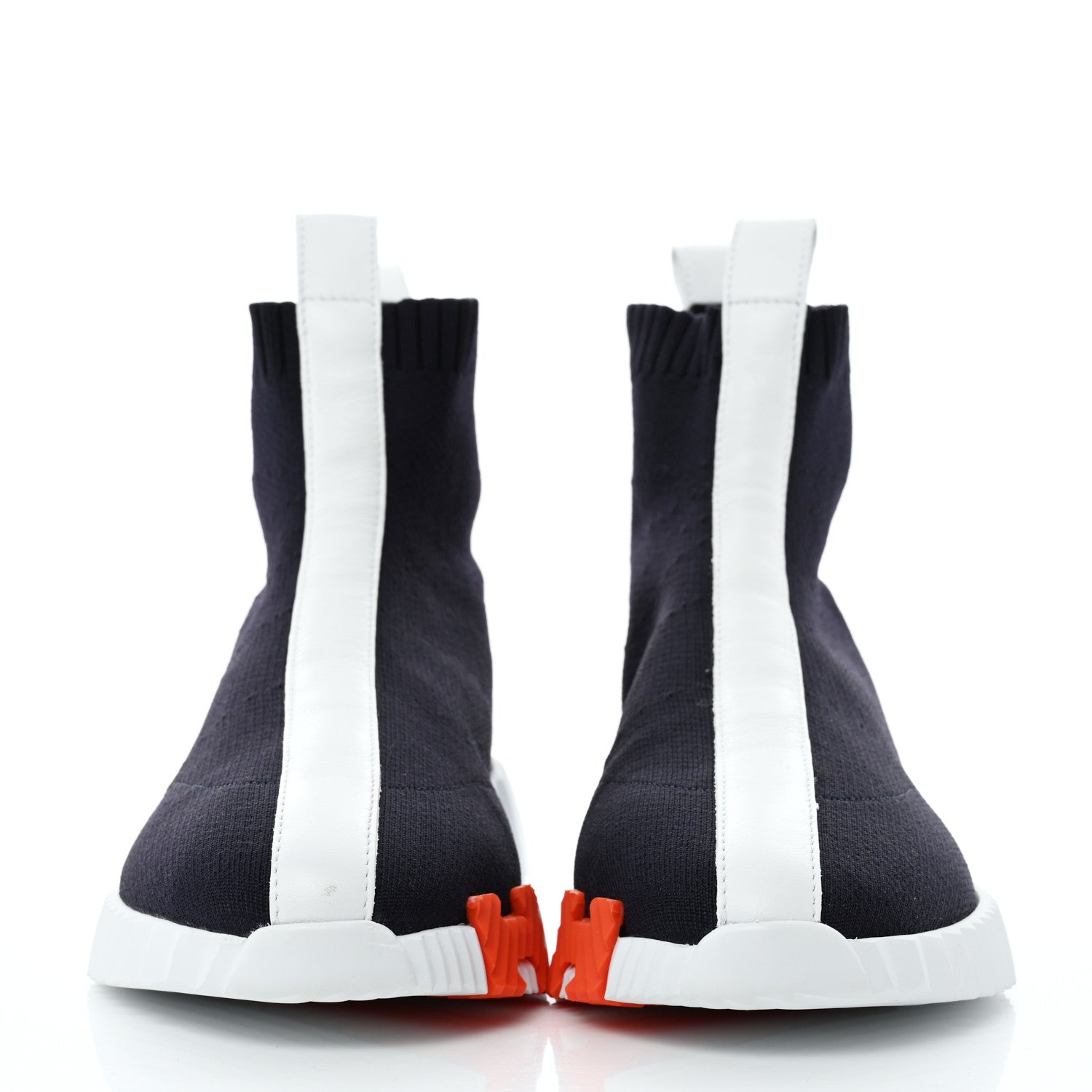 Hermes Technical Canvas Goatskin Fun Sneakers 37.5 Marine White 2 of 8