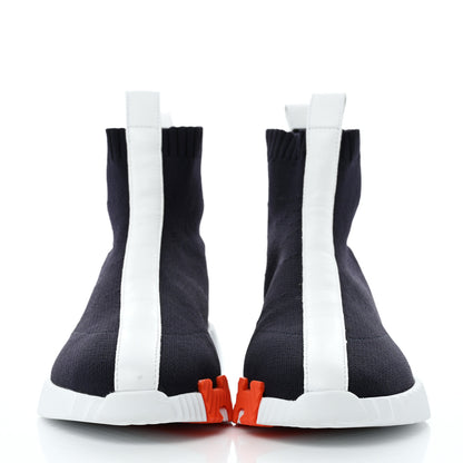 Hermes Technical Canvas Goatskin Fun Sneakers 37.5 Marine White 2 of 8