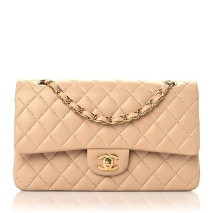 Chanel Lambskin Quilted Medium Double Flap Beige 1 of 14