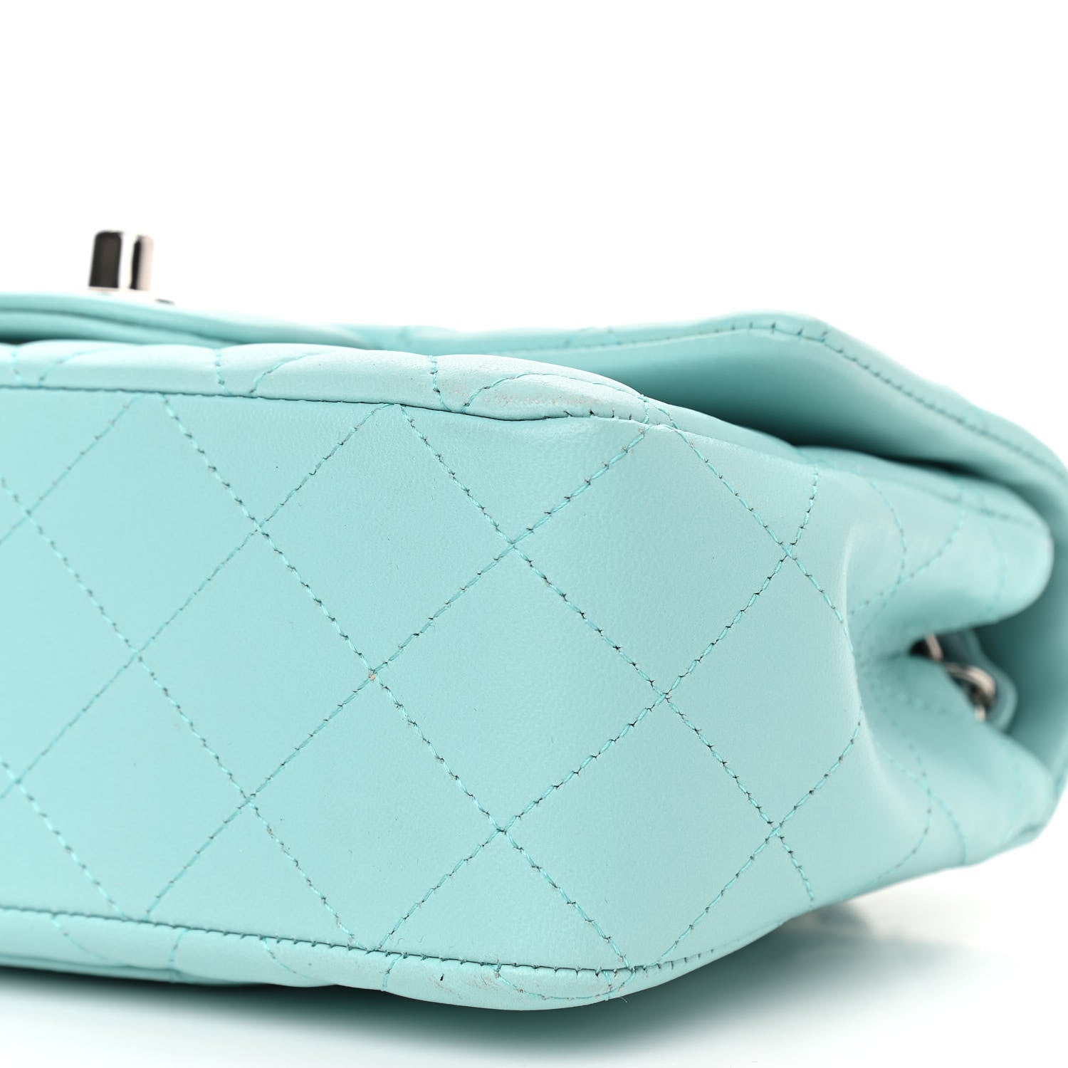 Chanel Lambskin Quilted Mini Rectangular Flap Light Blue 10 of 10