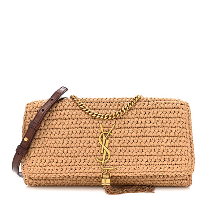 Saint Laurent Raffia Monogram Tassel Kate 99 Dark Nude 1 of 13