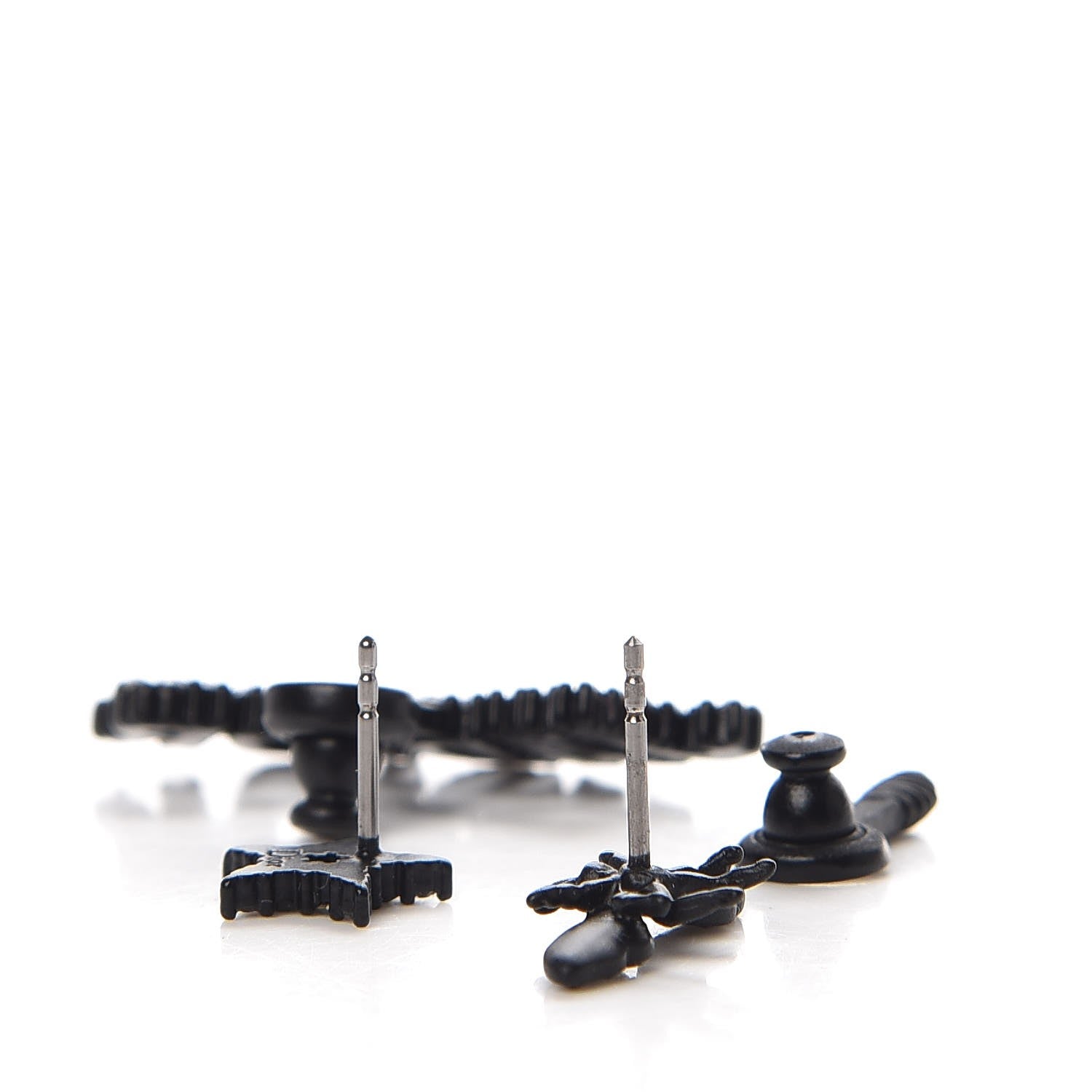 Christian Dior Palladium Crystal J'adior Earrings Black 3 of 4