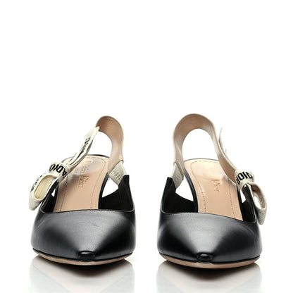 Christian Dior Lambskin Ribbon J'Adior Slingback 65mm Pumps 37 Black 2 of 8