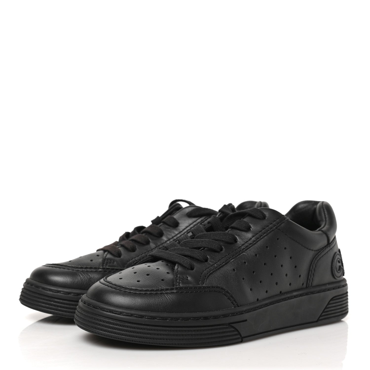 Chanel Calfskin Womens Logo Sneakers 36.5 Black 3 of 9