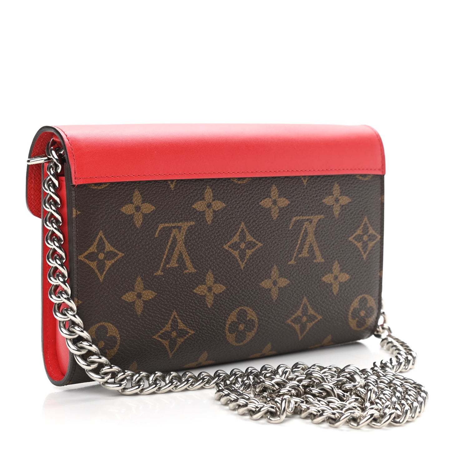 Monogram Tribal Mask Chain Wallet Rouge