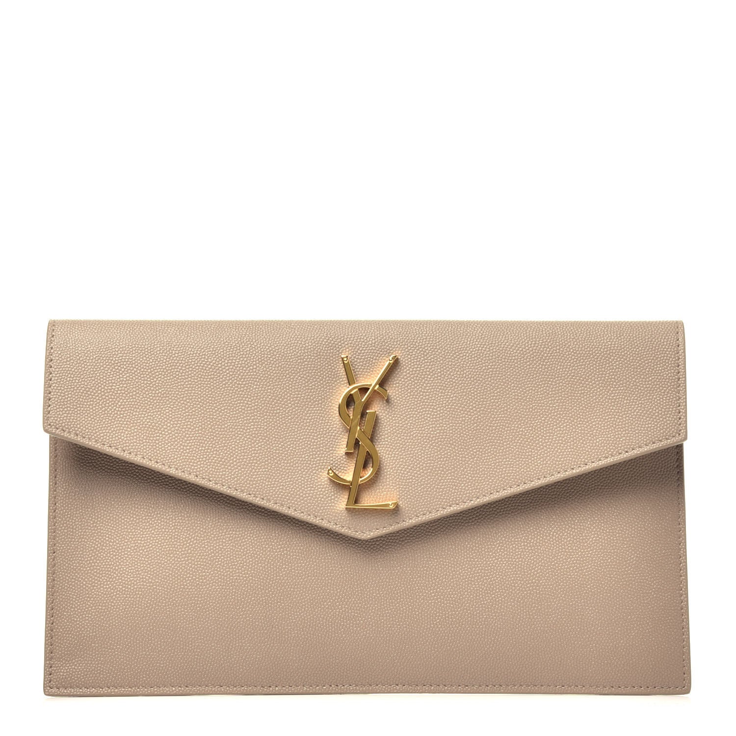 Saint Laurent Grain De Poudre Uptown Pouch Dark Beige 1 of 7