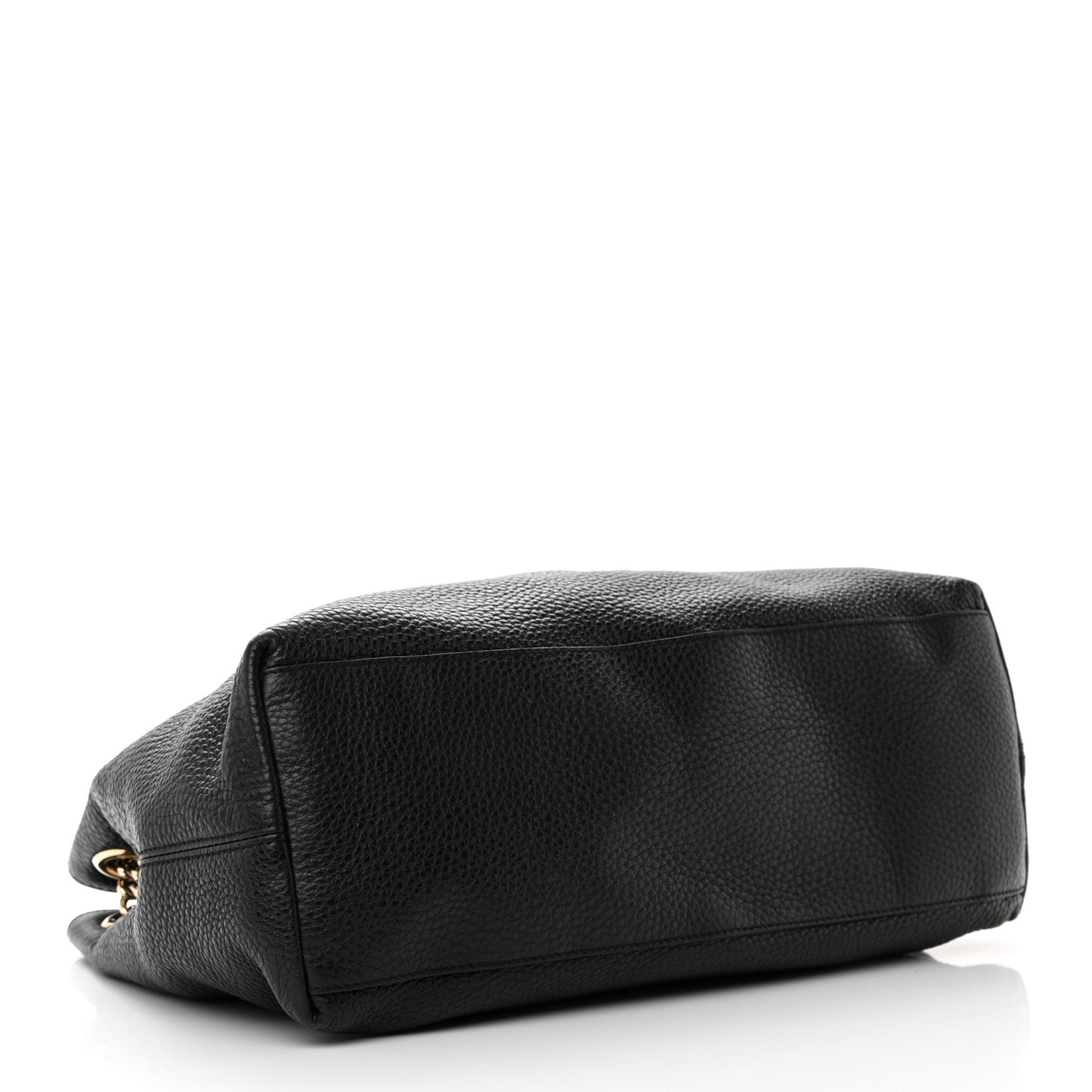 Pebbled Calfskin Medium Soho Chain Shoulder Bag Black