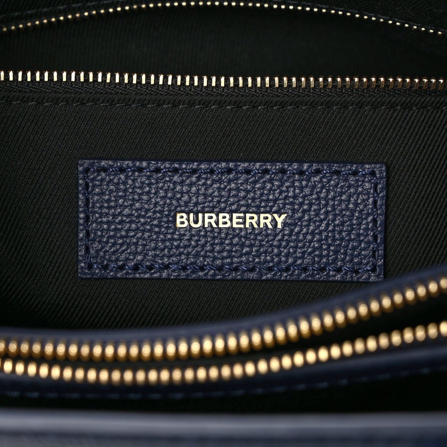 Burberry Derby Calfskin Vintage Check Medium Banner Tote Regency Blue 6 of 12