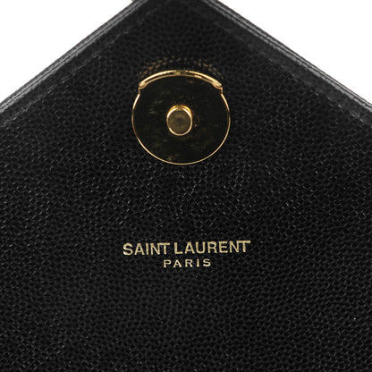 Saint Laurent Grain De Poudre Matelasse Chevron Large Monogram Satchel Black 6 of 8