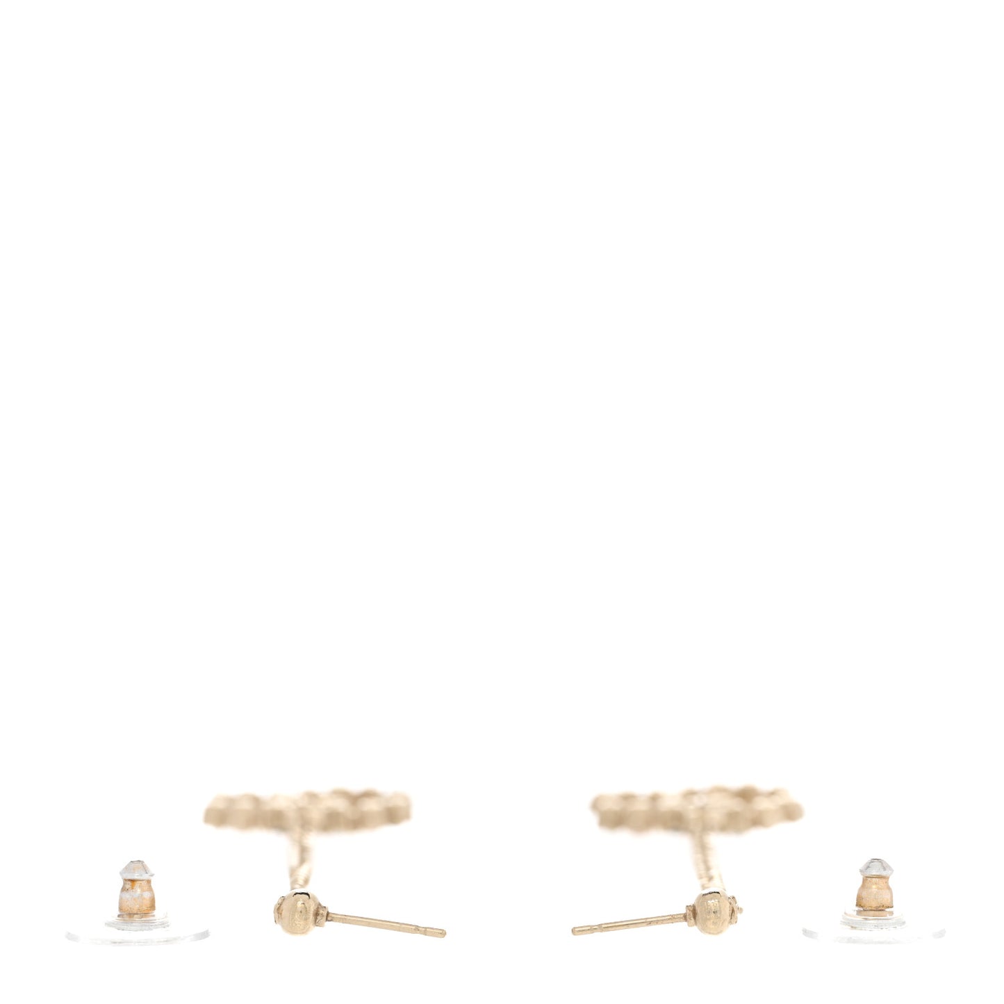 Crystal CC Drop Earrings Pink Grey Gold