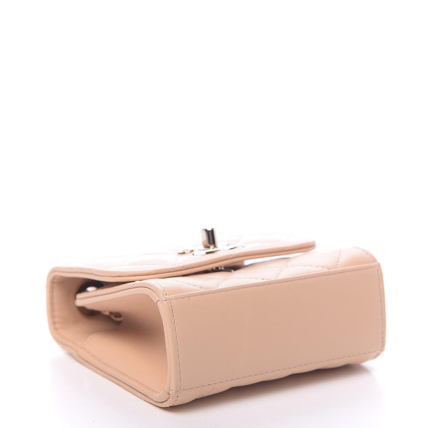 Lambskin Quilted Mini Trendy CC Clutch With Chain Beige