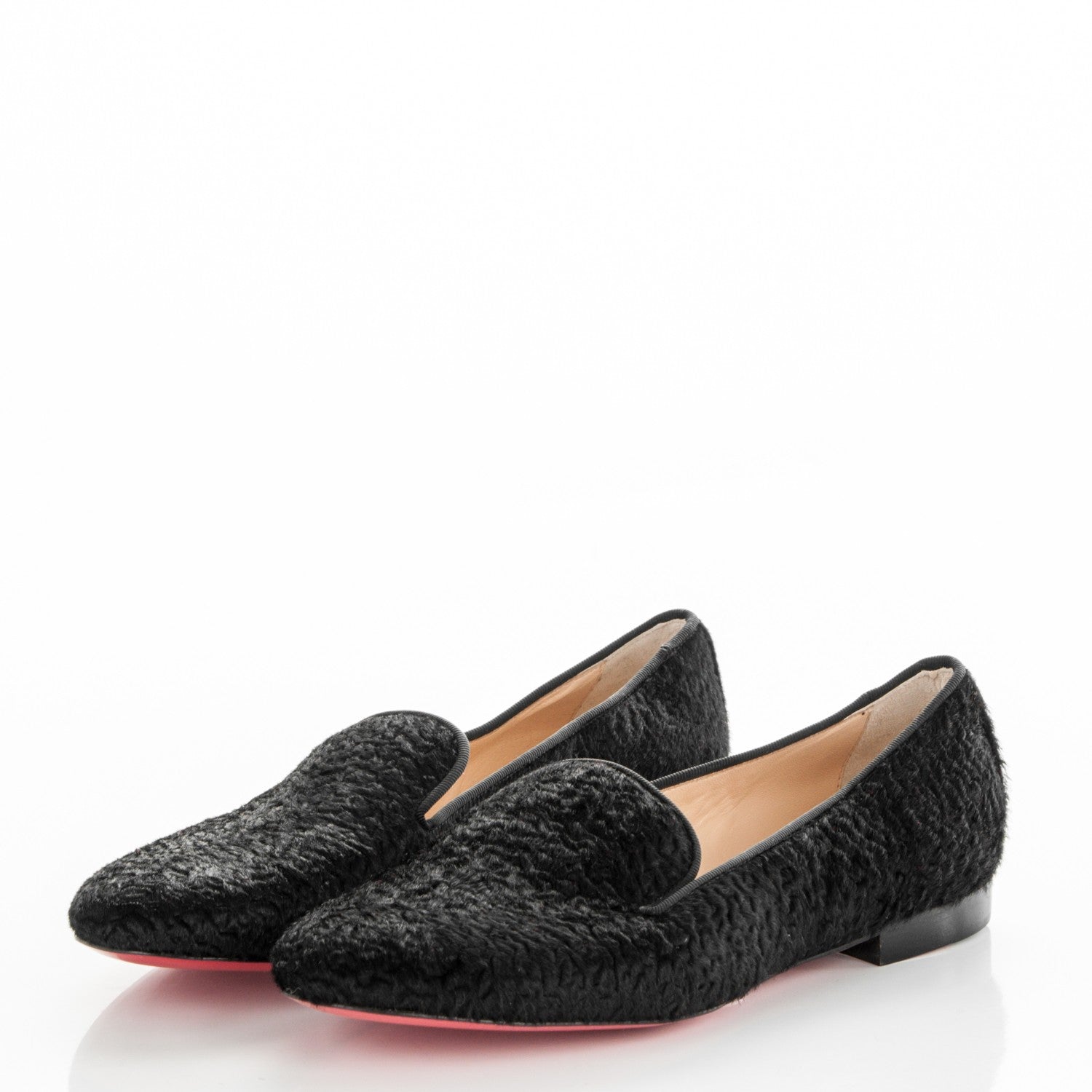 Christian Louboutin Curly Calf Hair Sakouette Flat Loafers 39 Black 3 of 7
