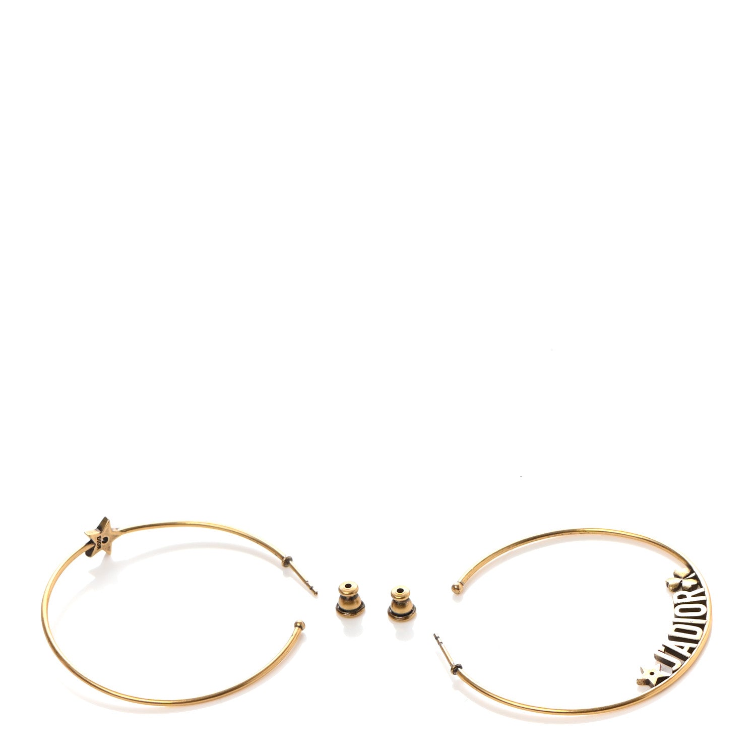 Christian Dior Metal J'Adior Hoop Earrings Aged Gold 3 of 4