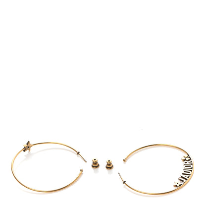 Christian Dior Metal J'Adior Hoop Earrings Aged Gold 3 of 4