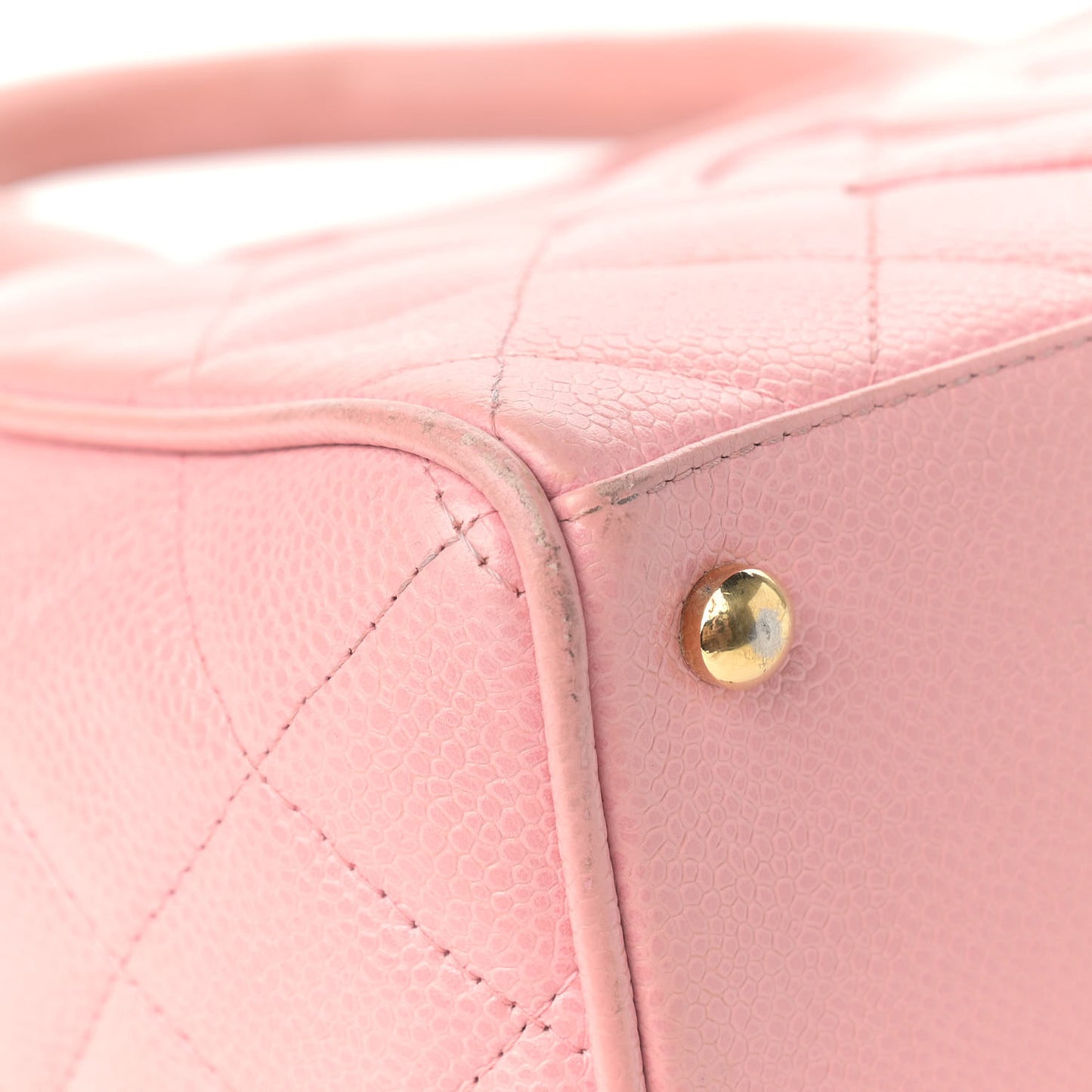 Caviar Quilted Small Bowler Pink