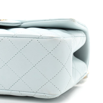 Chanel Lambskin Quilted Mini Top Handle Rectangular Flap Light Blue 10 of 12