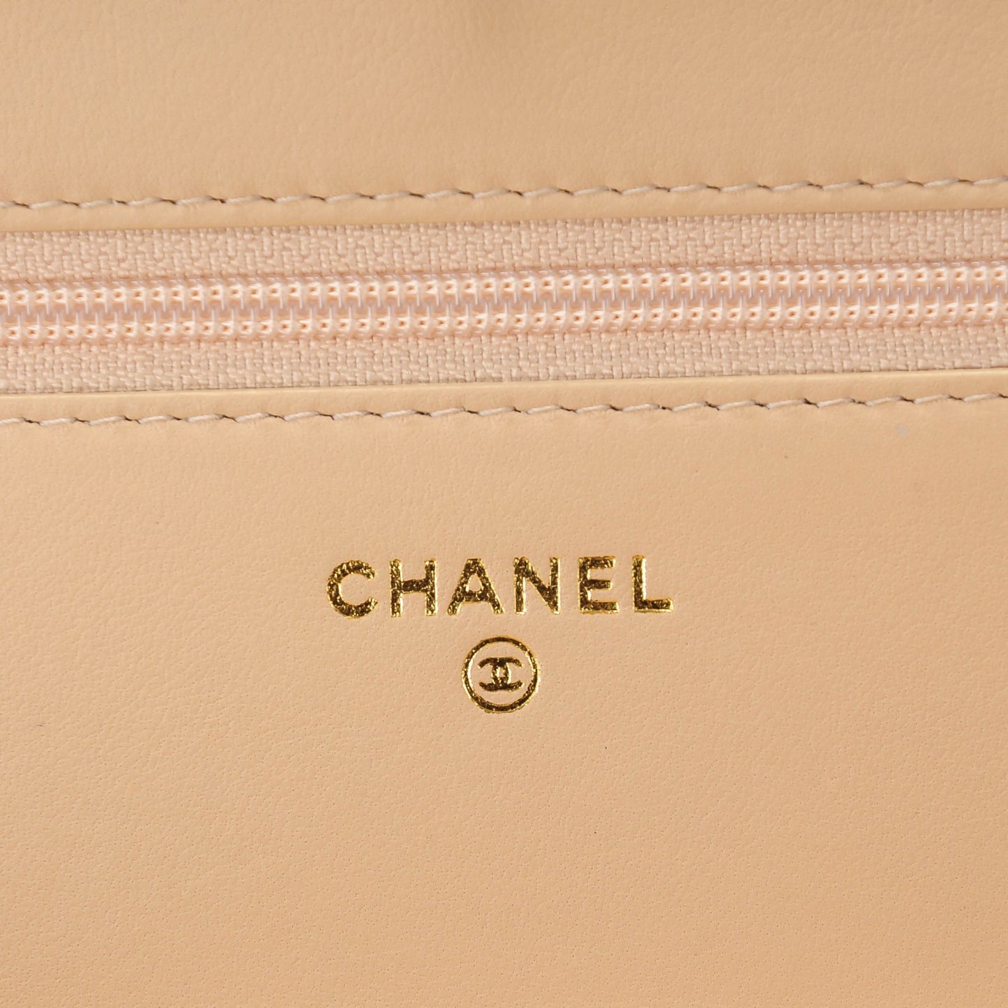 Lambskin Quilted Boy Wallet On Chain WOC Beige