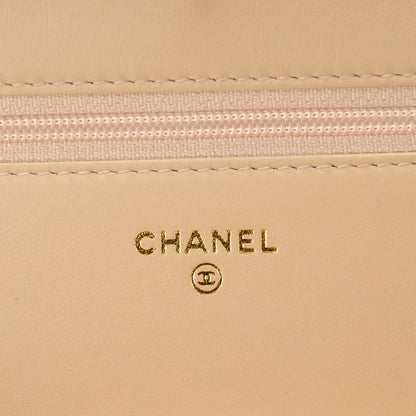 Chanel Lambskin Quilted Boy Wallet On Chain WOC Beige 10 of 12