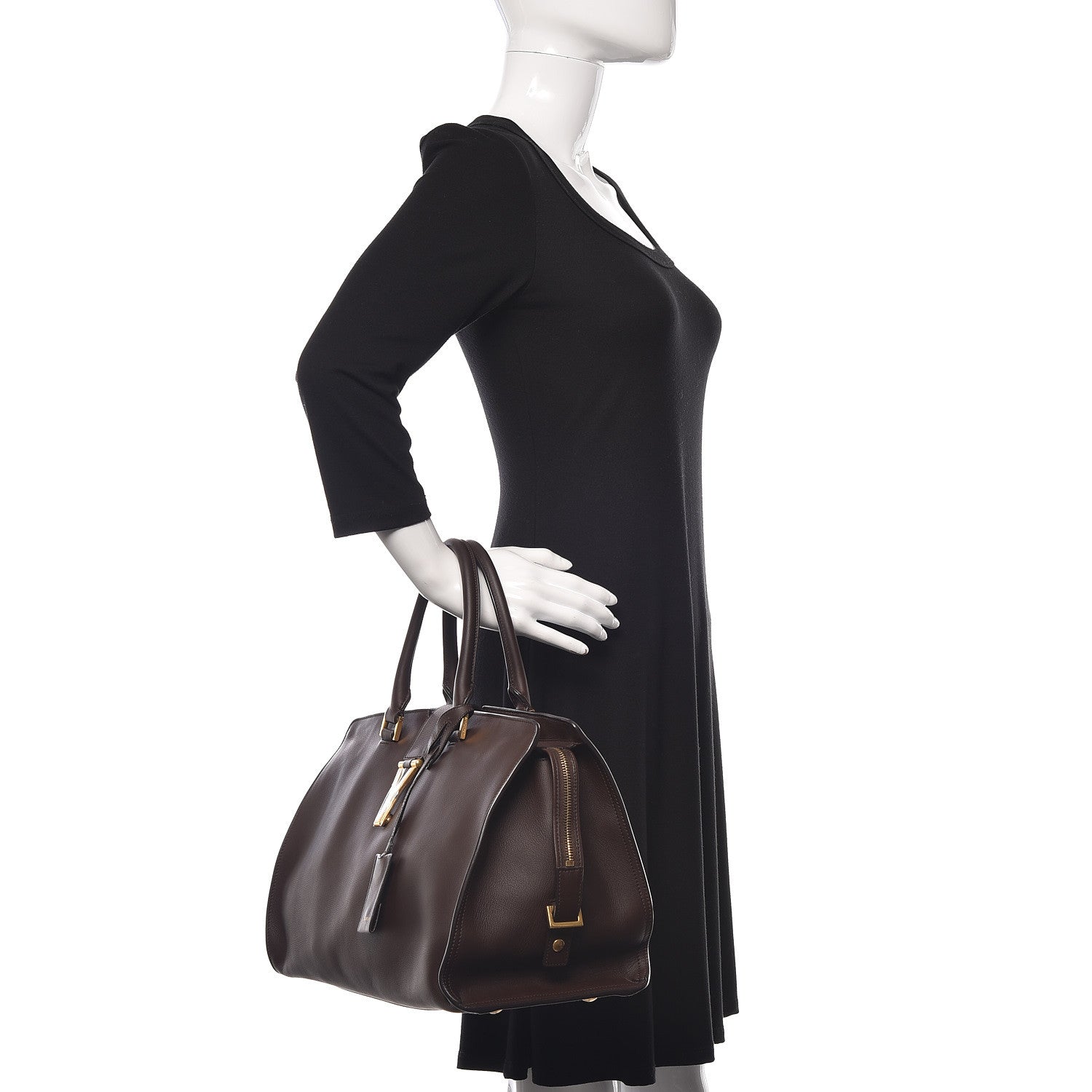Saint Laurent Calfskin Medium Classic Y Cabas Brown 2 of 7