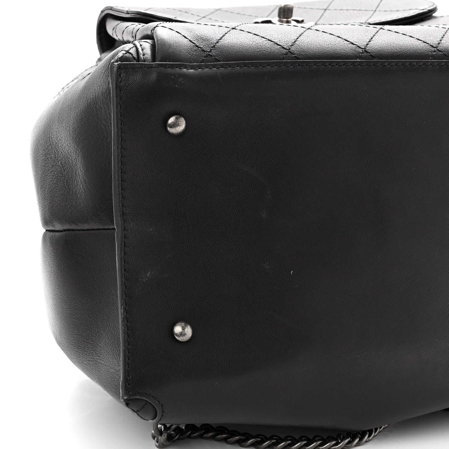 Chanel Calfskin Stitched Large Urban Luxury Drawstring Backpack Black 8 of 9