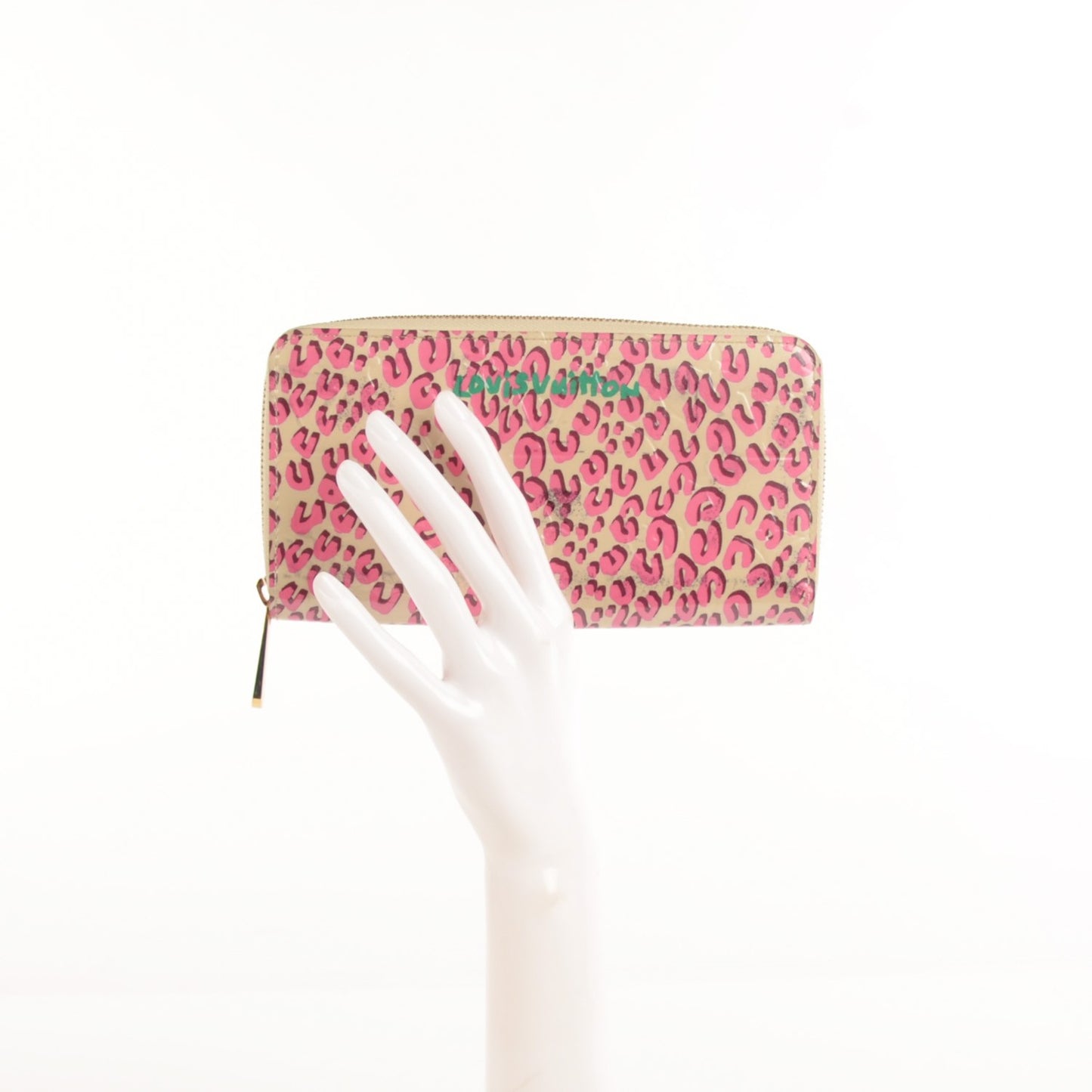 Vernis Leopard Zippy Wallet Blanc Corail