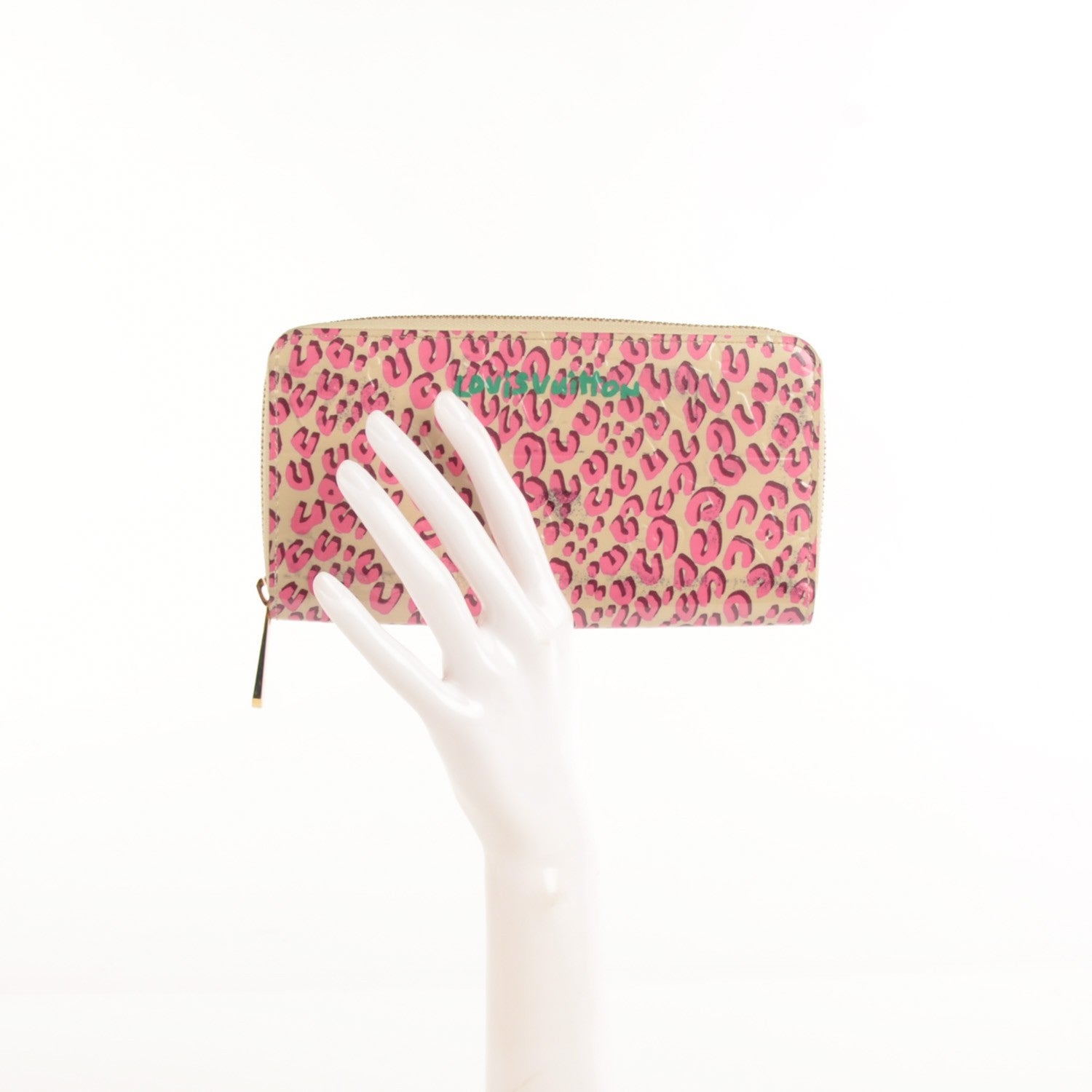Louis Vuitton Vernis Leopard Zippy Wallet Blanc Corail 2 of 8