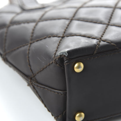 Chanel Glazed Calfskin Quilted Tote Brown 12 of 13