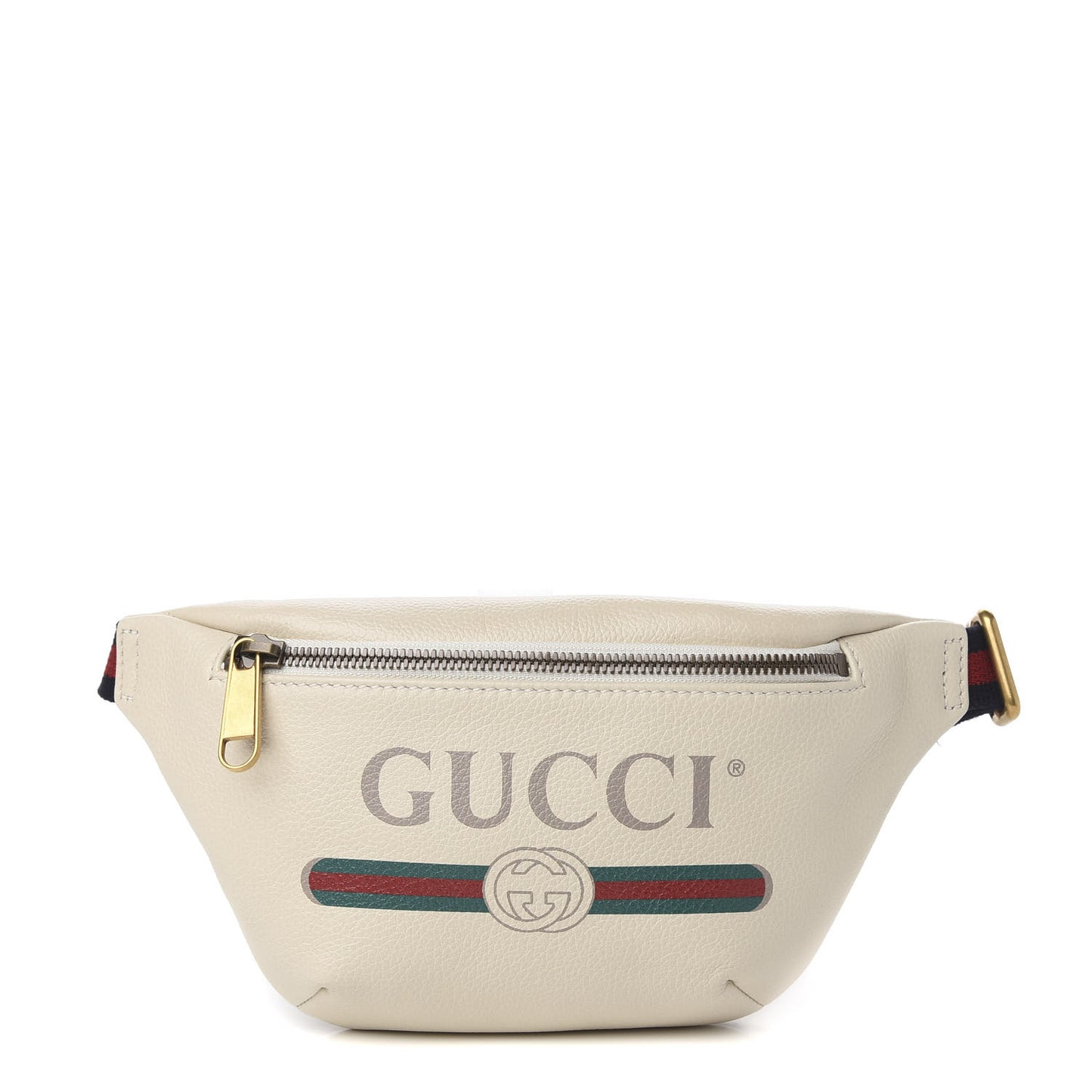 Grained Calfskin Small Logo Belt Bag White