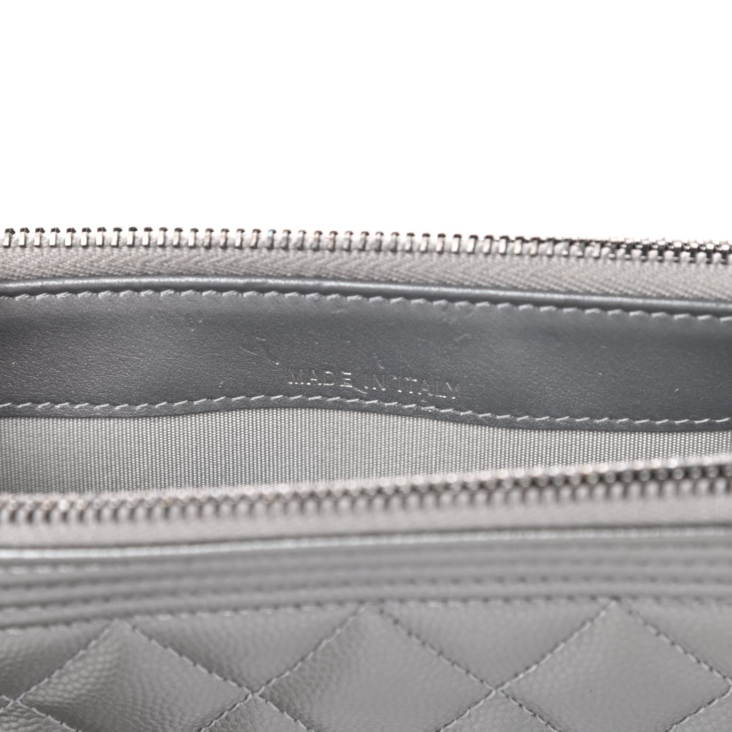 Chanel Metallic Caviar Quilted Small Boy Clutch With Chain Silver 9 of 14