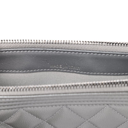 Chanel Metallic Caviar Quilted Small Boy Clutch With Chain Silver 9 of 14
