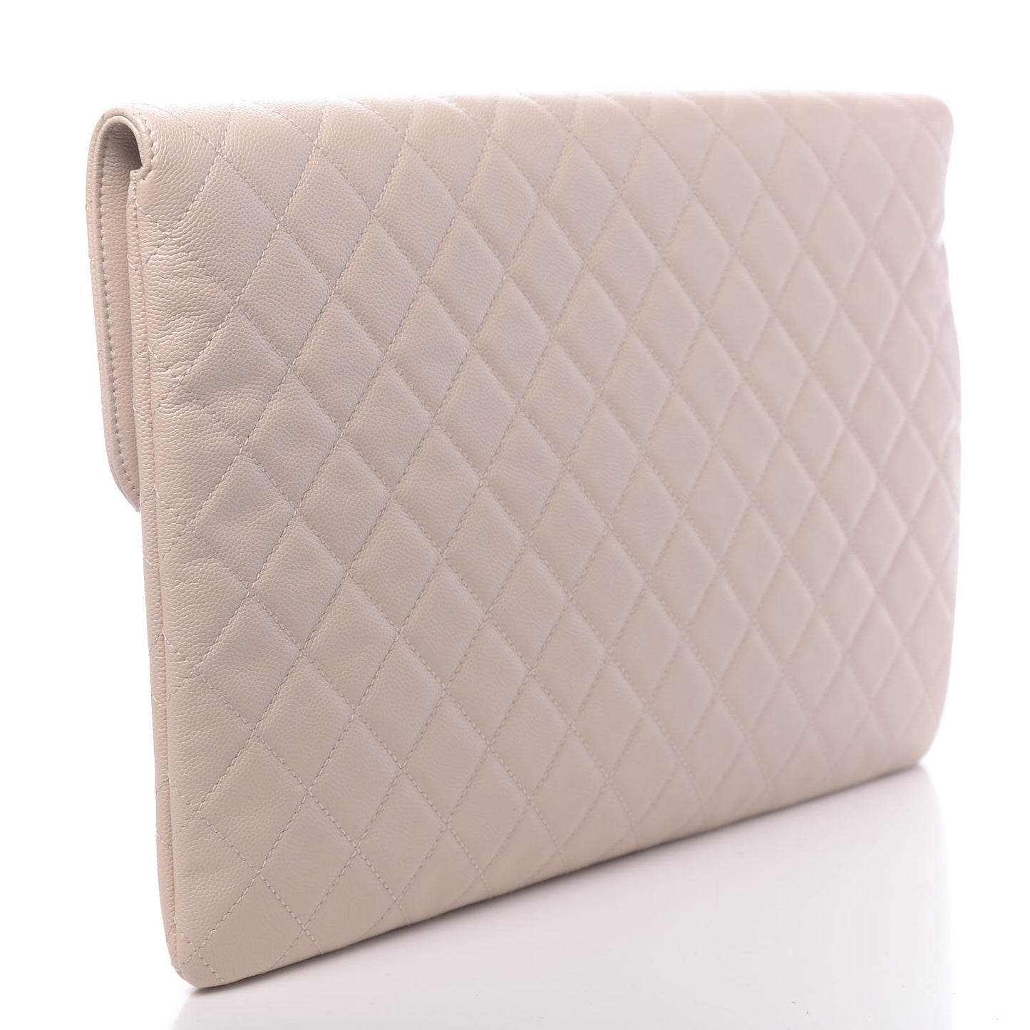 Caviar Quilted Large Golden Class Pouch Light Pink