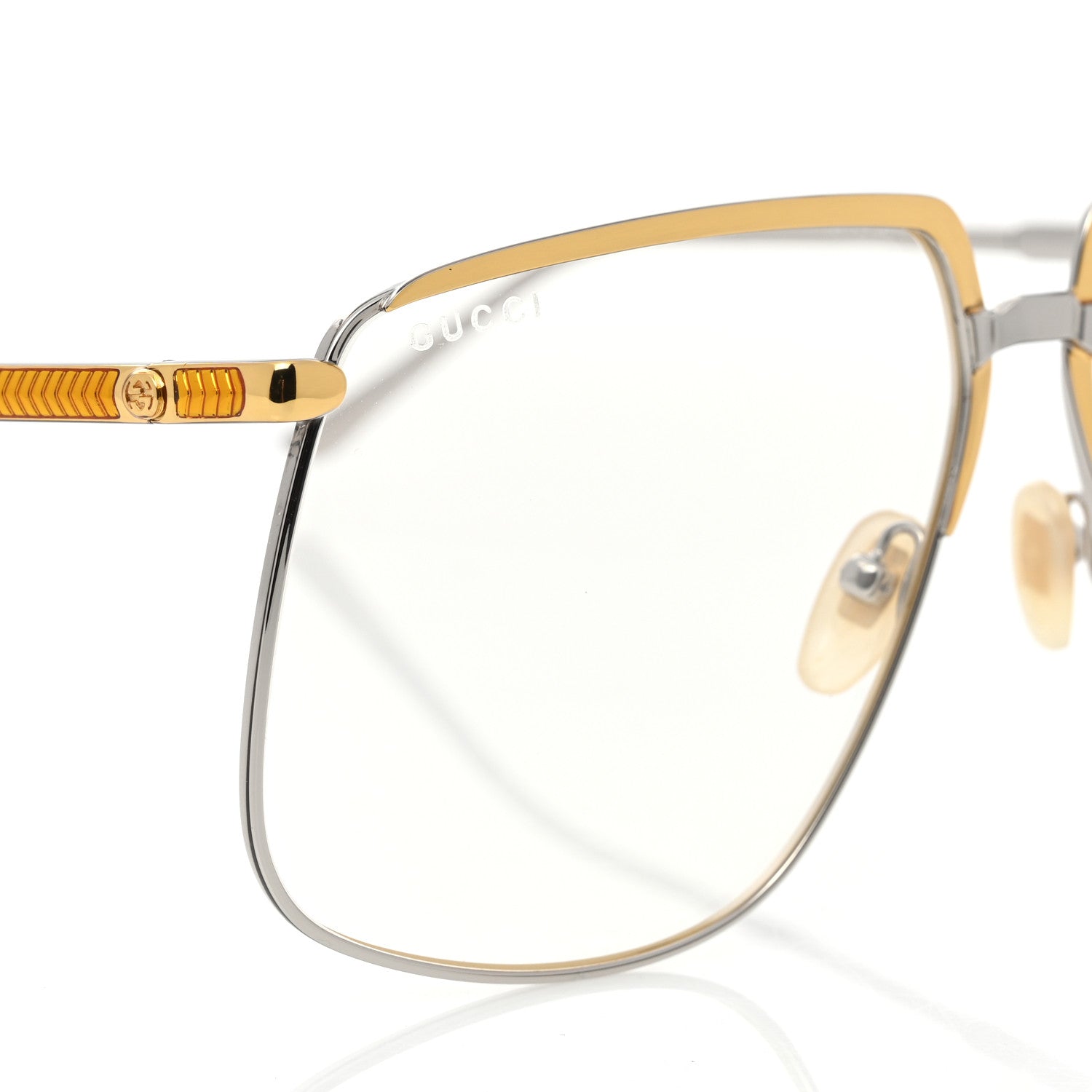 Gucci Metal Aviator Sunglasses GG0365S Silver Gold 1371622