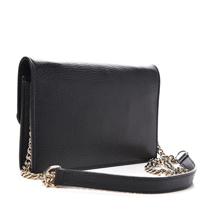 Gucci Dollar Calfskin Interlocking G Chain Wallet Black 2 of 7