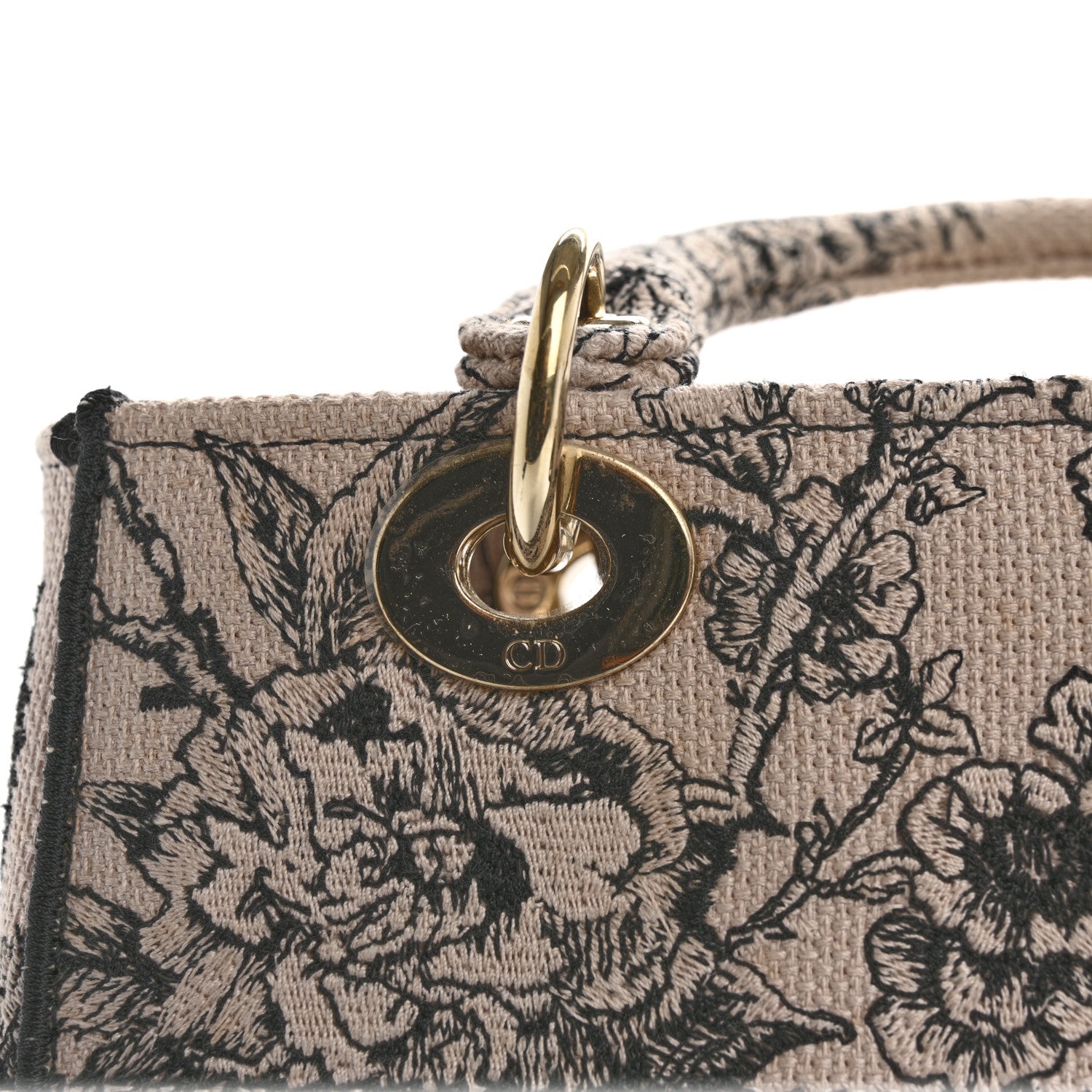 Christian Dior Canvas Embroidered Jardin Botanique Medium Lady D-Lite Light Pink Black 12 of 15