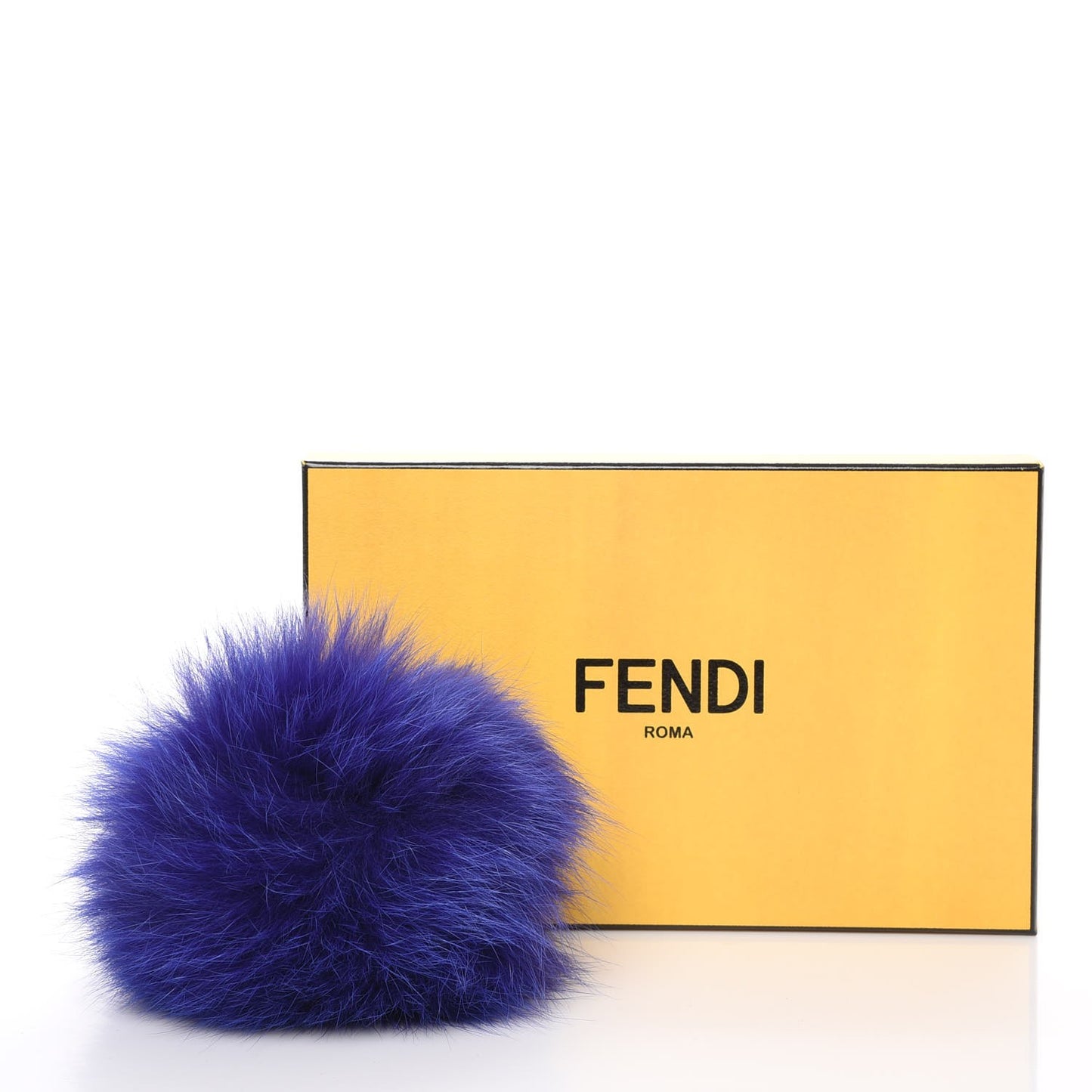 Fox Fur Vitello Elite Pom Pom Bag Charm Viola Cassis