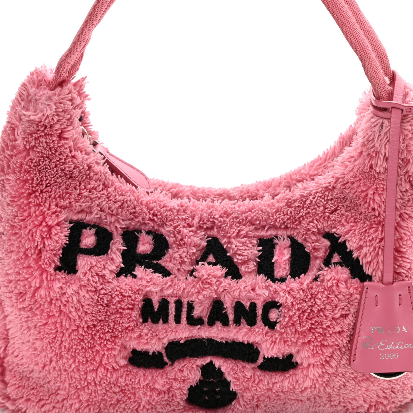 Terry Cloth Mini Re-Edition 2000 Bag Petalo Black