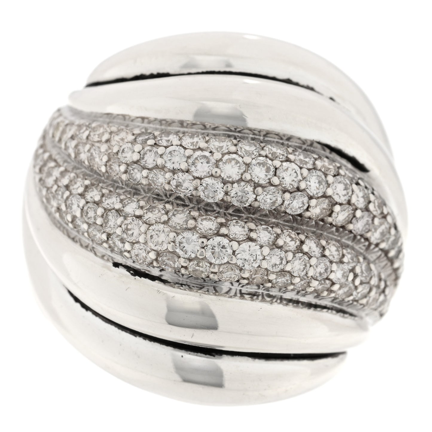Sterling Silver Diamond Sculpted Cable Ring 58 8.25