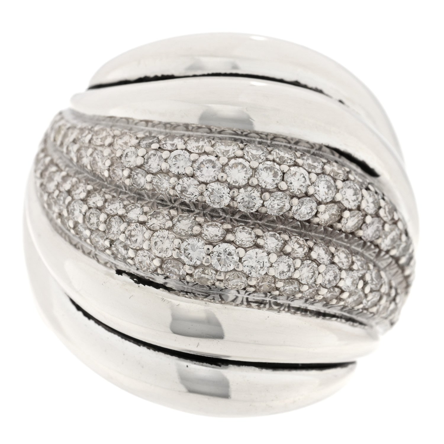 David Yurman Sterling Silver Diamond Sculpted Cable Ring 58 8.25 1 of 5