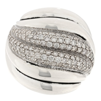 David Yurman Sterling Silver Diamond Sculpted Cable Ring 58 8.25 1 of 5