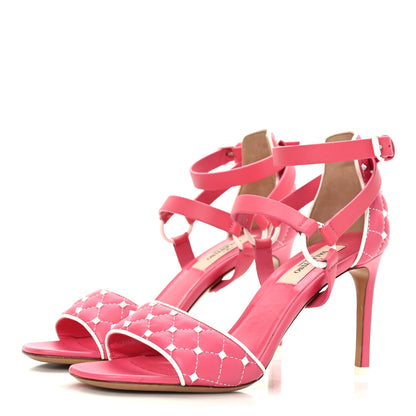 Valentino Garavani Nappa Free Rockstud Spike 90mm Ankle Strap Sandals 36 Shadow Pink Optic White 3 of 9