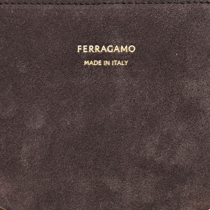 Salvatore Ferragamo Suede Large Hug Bag Concrete 8 of 12