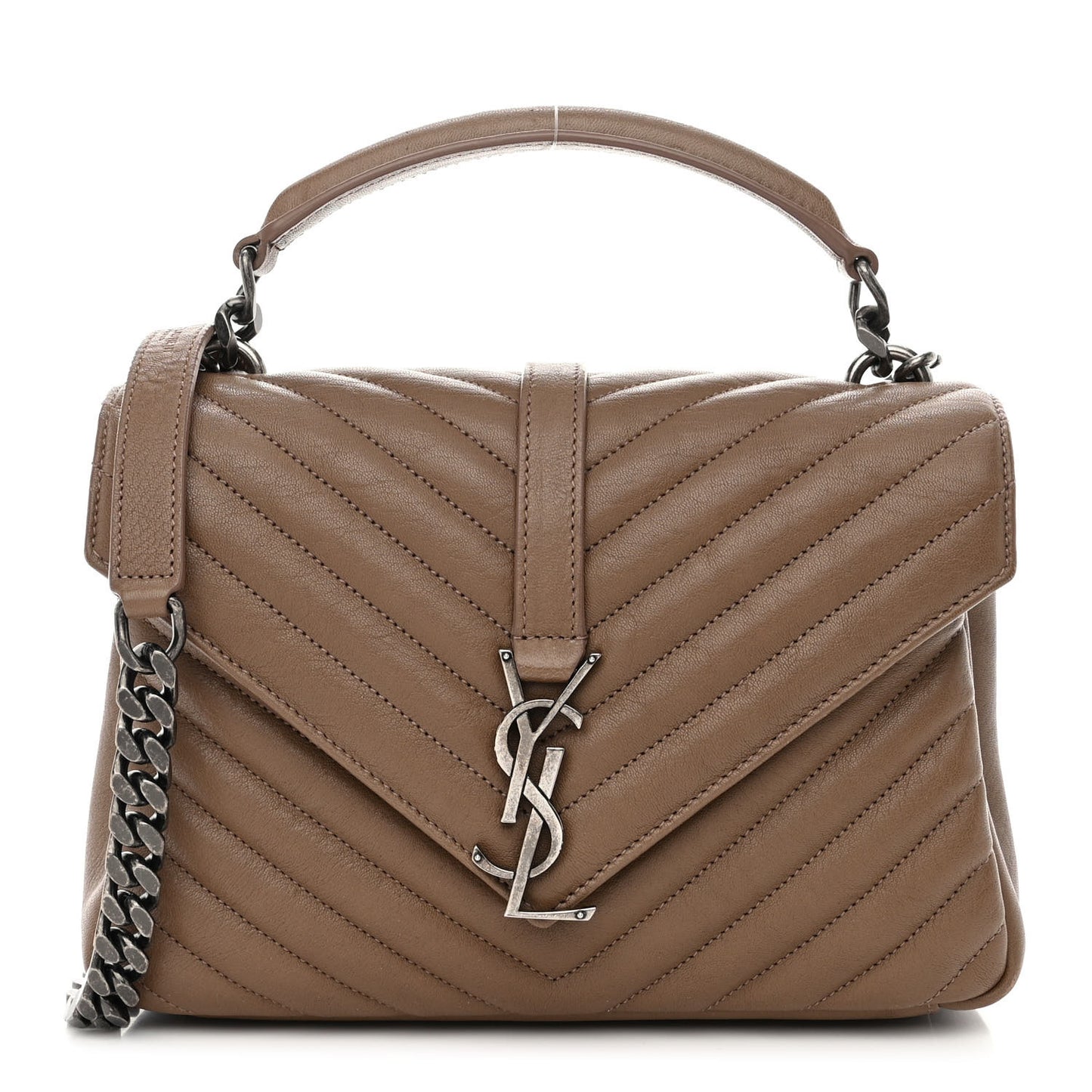 Sheepskin Matelasse Chevron Monogram Medium College Bag Fard