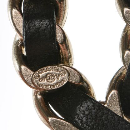 Chanel Lambskin Chain CC Brooch Black Gold 4 of 4