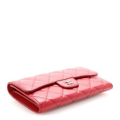 Chanel Lambskin Quilted Large Flap Wallet Red 4 of 8