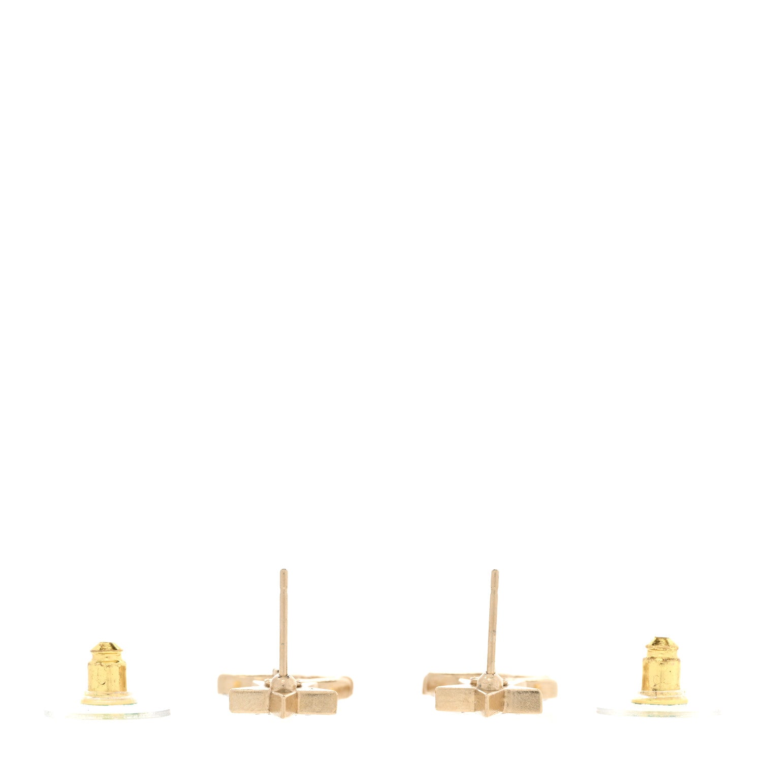 Chanel Metal Crystal CC Star Drop Earrings Gold 3 of 5