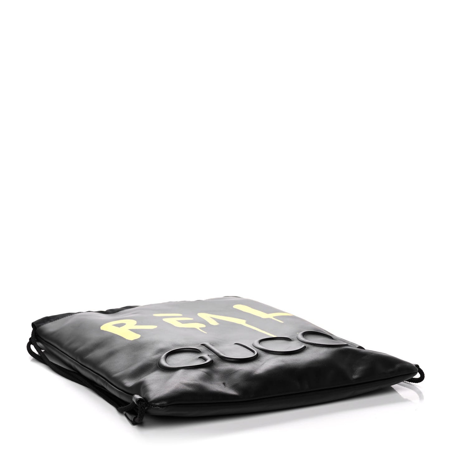 Calfskin Small GucciGhost Drawstring Backpack Black