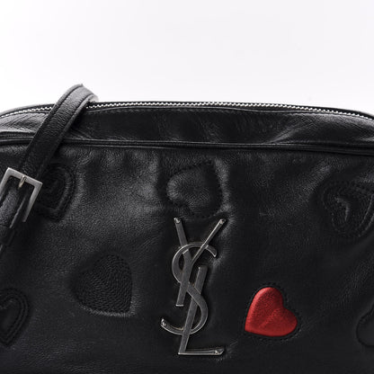 Saint Laurent Calfskin Heart Embossed Monogram Lou Camera Bag Black 11 of 11